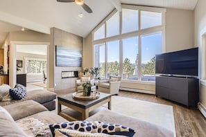 15 foot ceilings and tall windows to capture the magnificent view 
