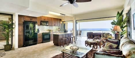 Kitchen and Great Room completely open to the "Ocean View"