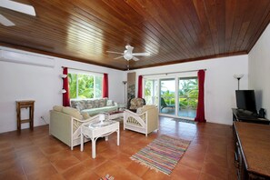 Living area with beautiful ocean views.
