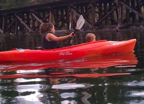 Kayaking on the lake is so sublime. We provide 8 kayaks for your use
