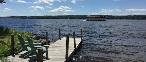 Long Lake enjoys the River Queen. Take a ride, or wave as they go by twice a day