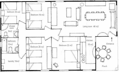 Villa mit privatem Pool und 1000 m2 großen Garten und orange