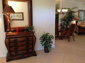 as you walk into house