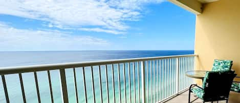 The magnificent Gulf view from the balcony