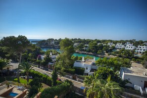 Meerblick von der Dachterrasse über Beach und Bucht