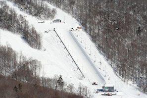 View from our deck of the New Super pipe at Bear Peak.