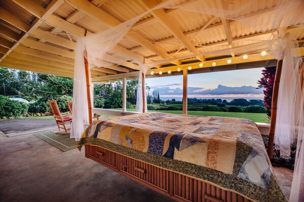 Enjoy the ocean breeze and stunning sunrise from the comfort of the hanging bed