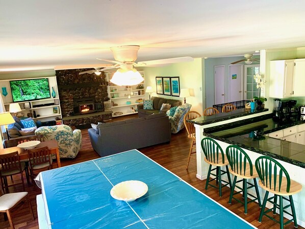 Large open concept, 3 new sleeper sofas, pool table, ping-pong & dining table!