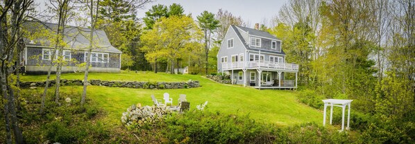 Panoramic of the house, barn and yard (Spring)