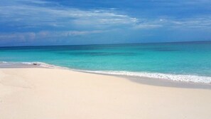 Poponi Beach, a mile-long stretch of pink sand