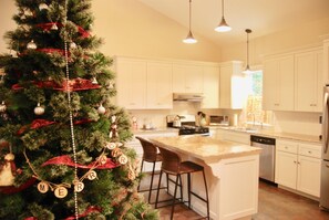 Photo of kitchen in December.