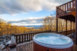 Sit in the hot tub with nature on all sides, stars above and views of the Valley