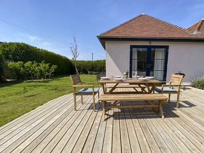 Casa de playa moderna de planta abierta a 200 metros de la playa Old Hunstanton, gran jardín privado