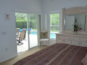 Look out to pool area from Master Bedroom