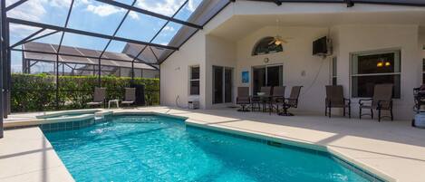 Pool Area with TV