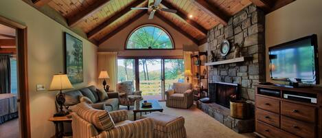 Living room with gas fireplace