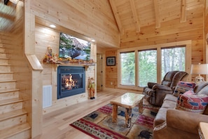 Living Room with a Gas Fireplace, First Floor