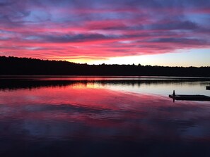 Sunset on Highland Lake, NY.