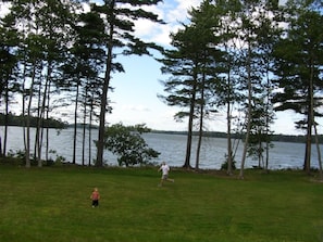 Ocean view from the deck & large lawn to play on