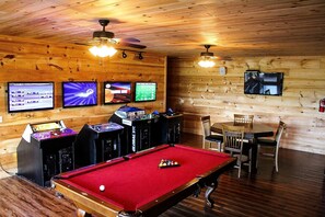 Spacious Game Room in Gatlinburg Vacation Rental.