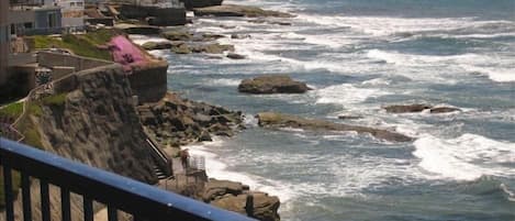 Looking south-west along the cliffs from the master bedroom.