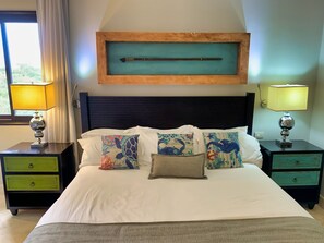 Spacious King Size bed and high quality bed linens.