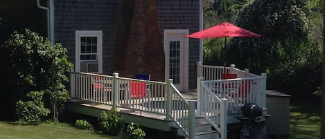 Relax on sunny deck while grilling!