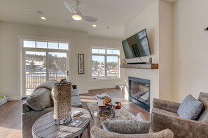 Main Living Area with Seating, Fireplace, and TV