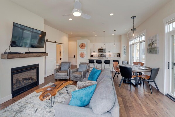Family Room with Flat Screen TV and Couch