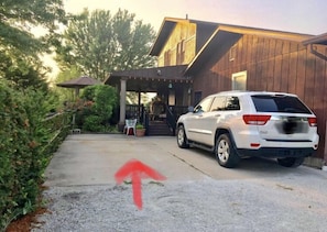 Your parking spot at the left of the garage, safe and close to the front door