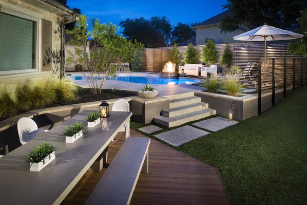 Award winning backyard overlooking water