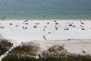 Beautiful white sandy beach!  From our balcony!