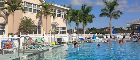 Heated Pool overlooking beautiful marina 