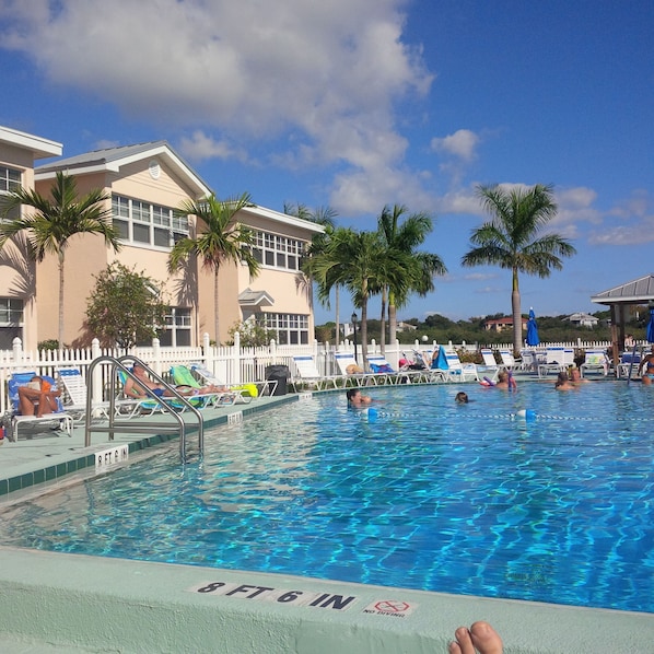 Heated Pool overlooking beautiful marina 