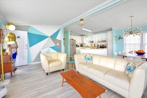 Custom wall art is a featured in all Mad Men Vacation Rental properties designed and painted by owner and host Rebecca.