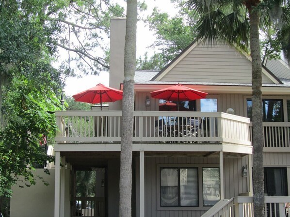 large, sunny deck on two sides