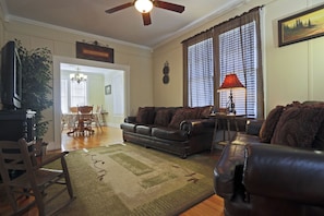 Living room area that opens to dining room