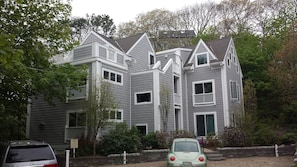 Springtime view of condo