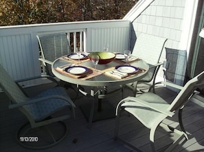 Large deck with ocean views.