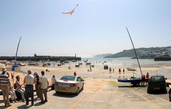 St Ives Harbour beach is moments away from the Cobbles
