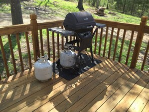 Gas grill available on the back deck just off the kitchen