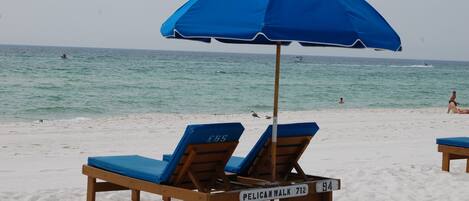lounge the day away in your complimentary beach chair!