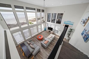 View from the stairs to the primary bedroom