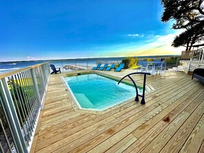 New saltwater, heated, cooled pool as of 2024. Plenty of deck space to enjoy and relax.