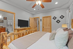 Experience comfort in our cozy cabin with real mattresses, nestled in nature's embrace.