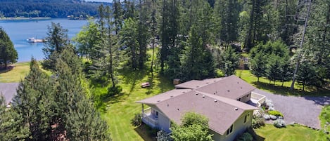 Beautiful San Juan Island Beach House on waterfront with private beach area.