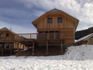 View of the chalet and the verandah