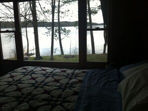 Master bedroom view of lake