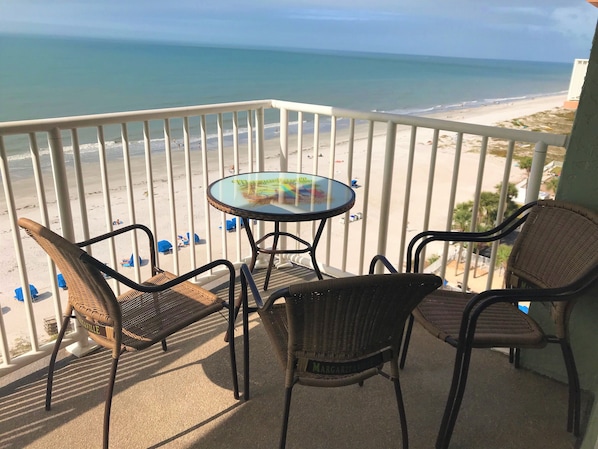 Top floor corner provides unbeatable views!!  Large balcony 