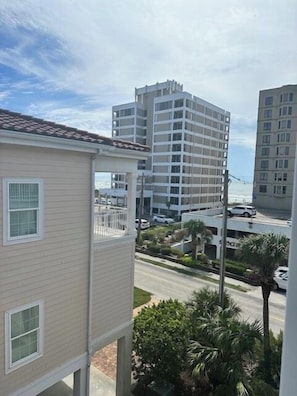 Balcony view looking at ocean
